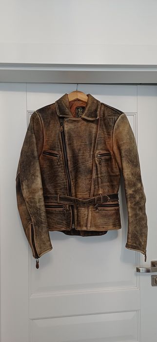 Skórzana kurtka motocyklowa vintage retro kolekcjonerska unikat germot