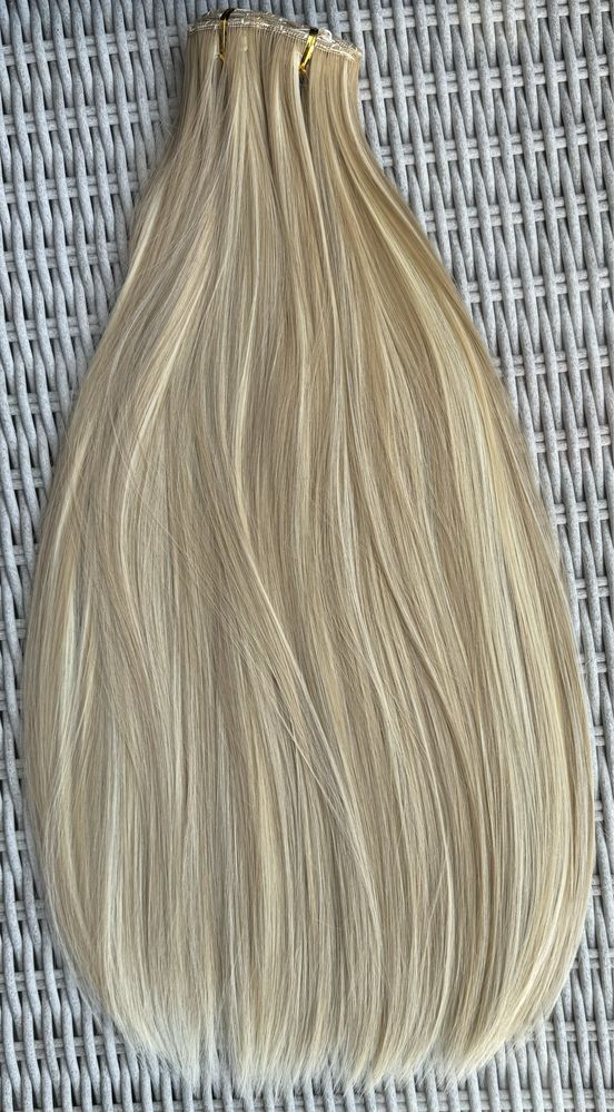 Premium Ultra włosy doczepiane, blond pasemka / refleksy !