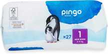 Pieluszki Pingo  r.1 Newborn 2-5kg 27szt Ultra miękkie