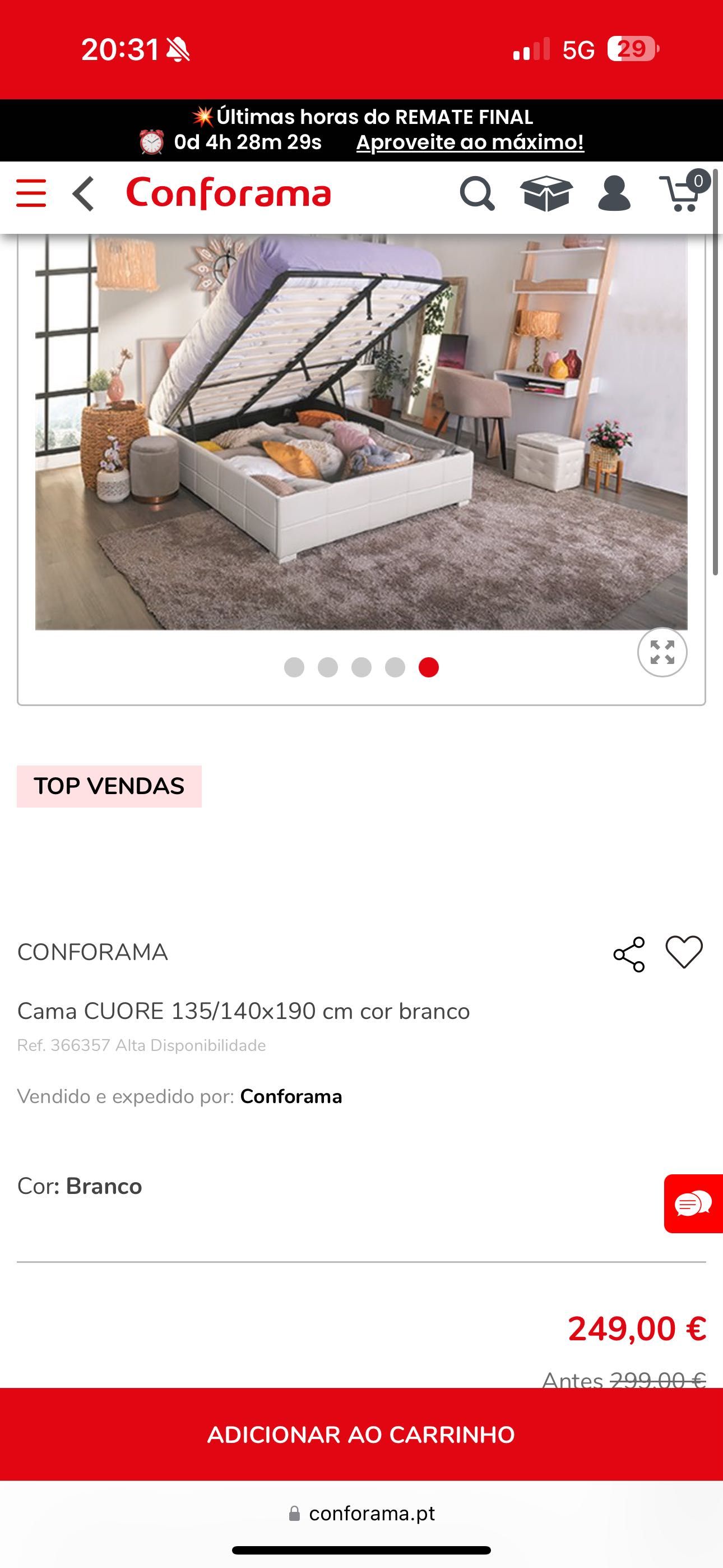 Cama de casal  Branca