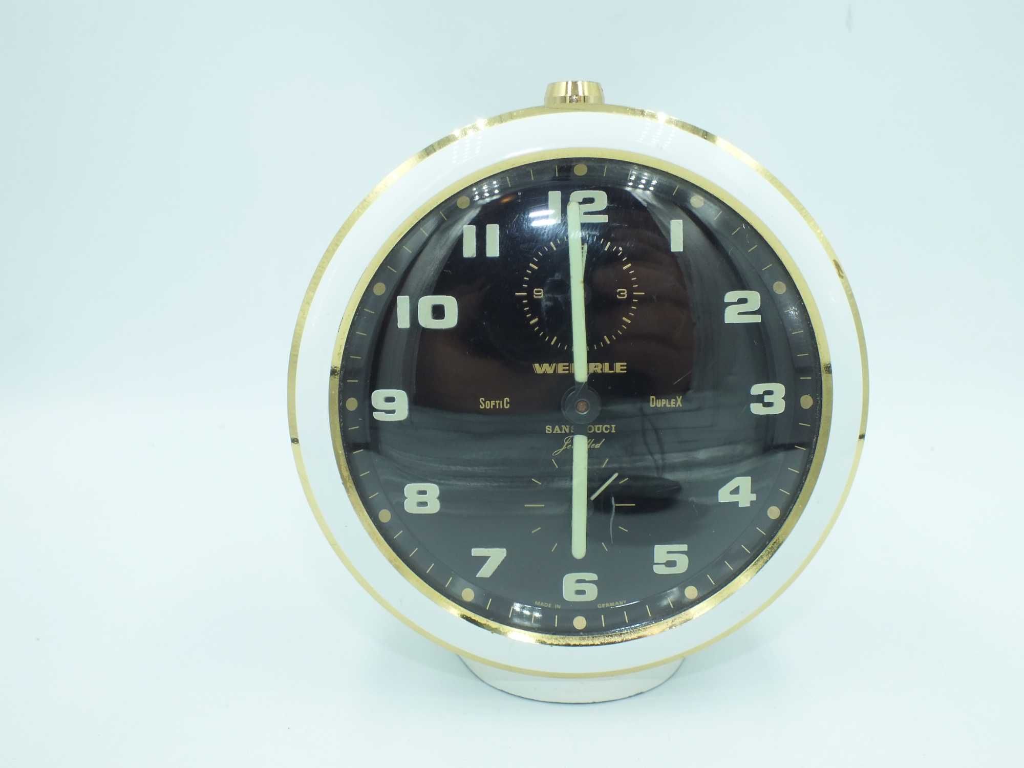 WEHRLE SANSSOUCI Duplex SOFTIC budzik zegar Vintage Unikat