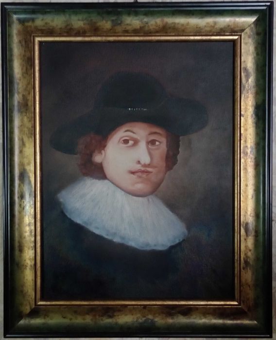 Obraz olejny na płótnie z ramą, 40 / 50 cm - ANTYK