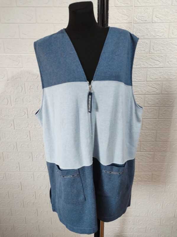 Kamizelka bezrękawnik zapinany oversize rozmiar 48