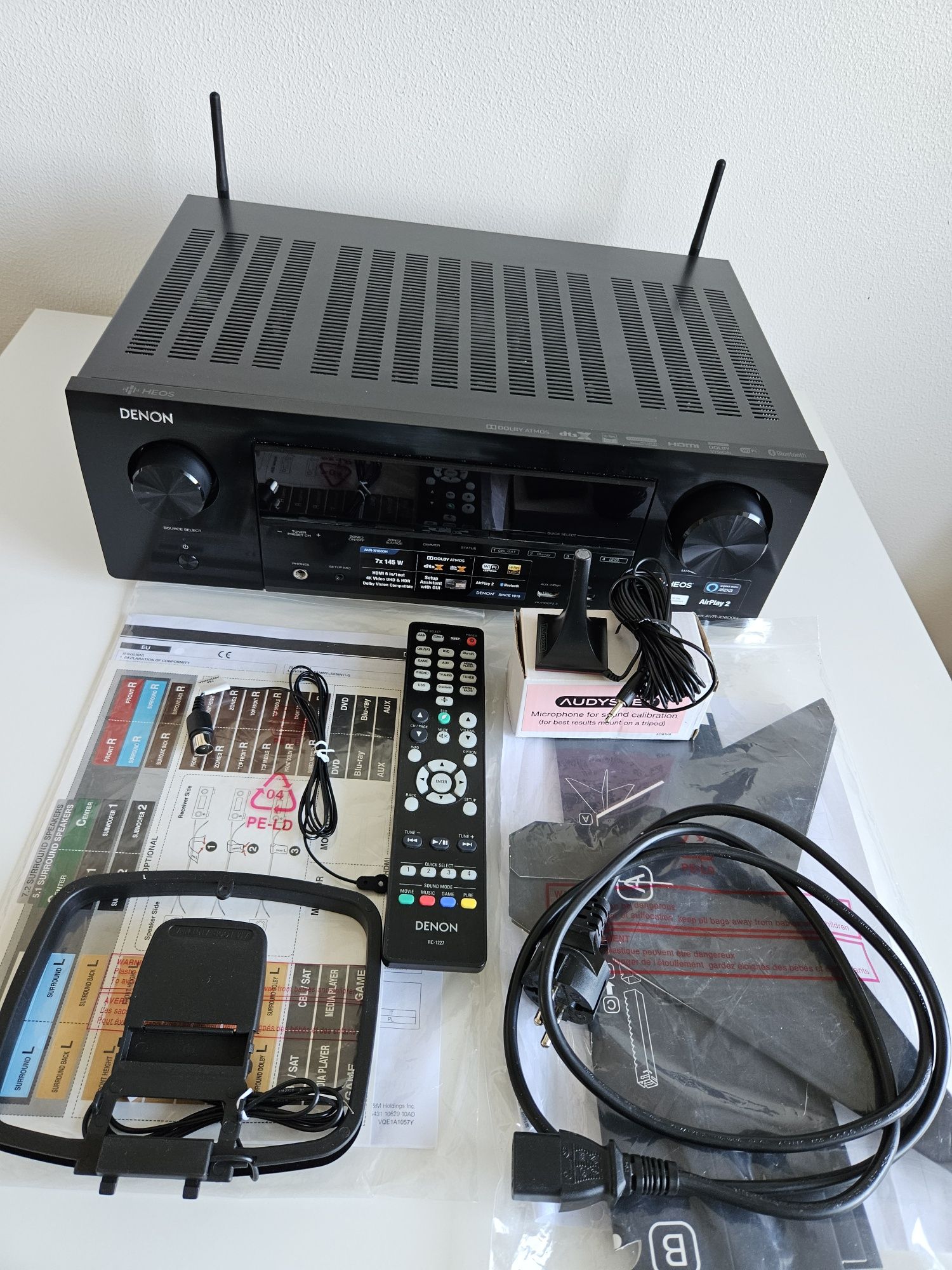 DENON AVR-X1600H 7.2 Heos 4K Bluetooth Dolby Atmos