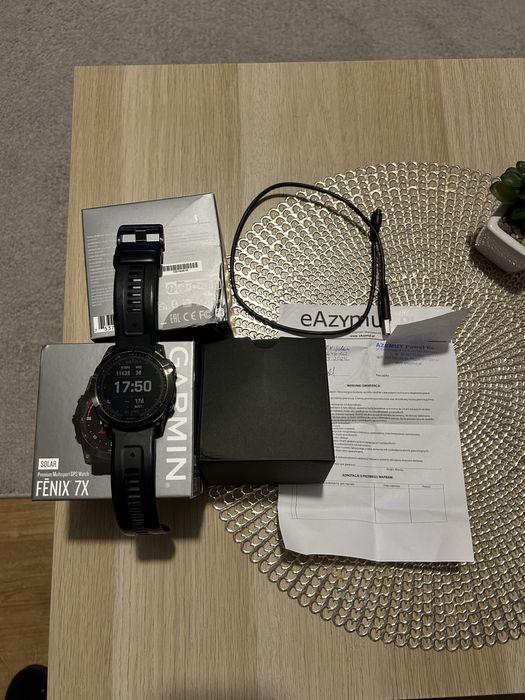 Smartwatch Zegarek Garmin Fenix 7x Solar Czarny 51mm