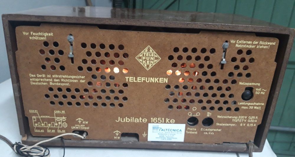 Telefunken Jubilate 1651 Ke Rádio a válvulas