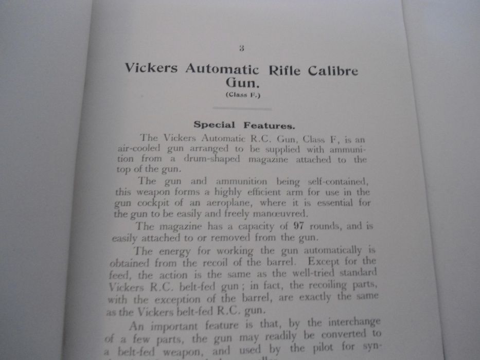 Manual de Instruções da Vickers Automatic RC Gun, Class F (1931/1932)