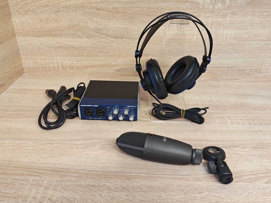 PreSonus AudioBox Studio interfejs + mikrofon+ słuchawki +okablowanie
