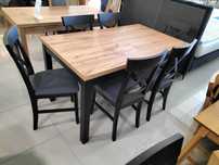(397) Stół rozkładany loft + 6 krzeseł, wyprzedaż 1380 zł