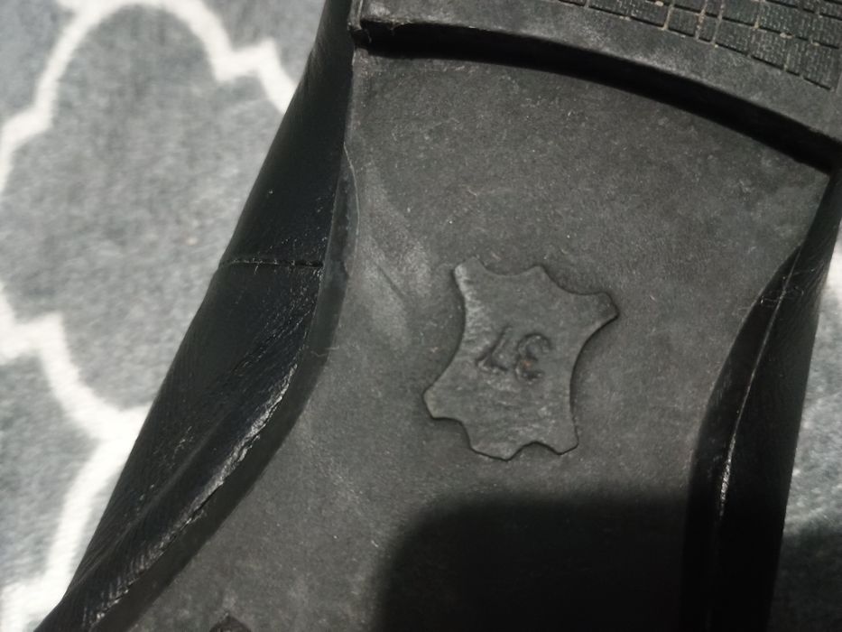 Botki baleriny damskie czarne kokardka niski obcas 1 cm r. 37