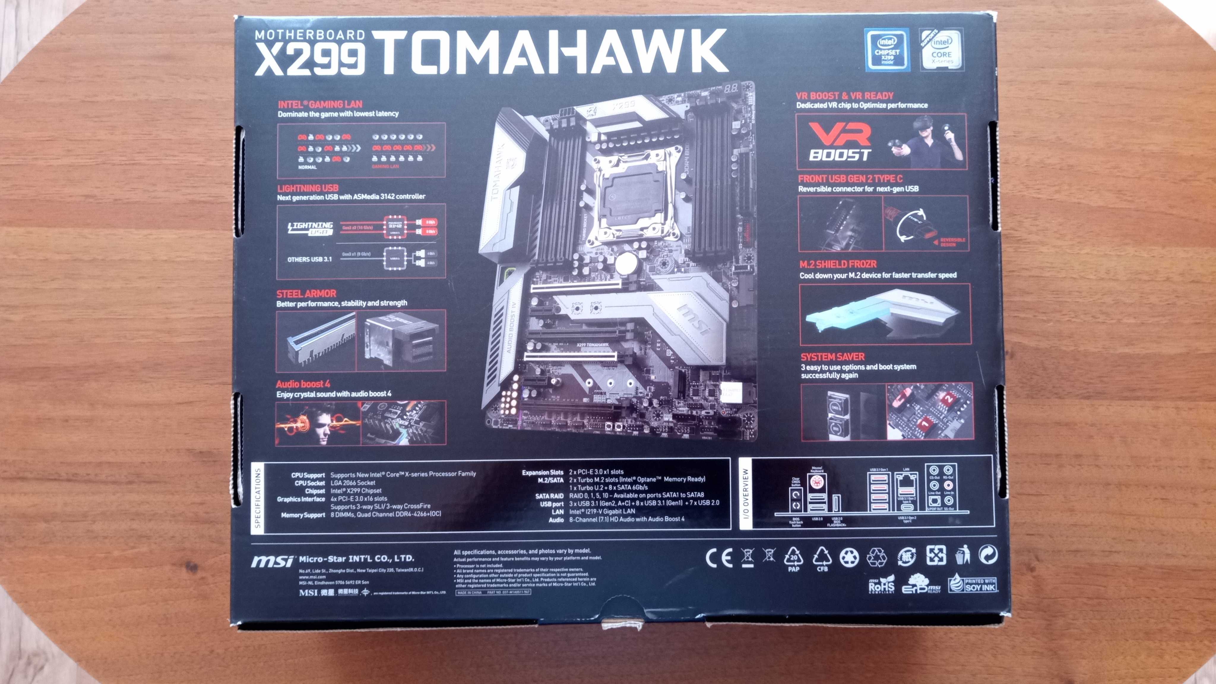 Arsenal Gaming- Tomahawk x299, LGA2066, DDR4, Intel.