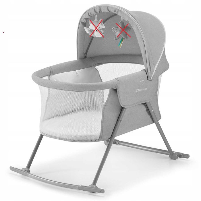 Kinderkraft Lovi Łóżeczko kołyska Grey szare składane + pokrowiec