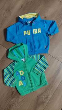 Dwie bluzy Puma i Adidas 74/80