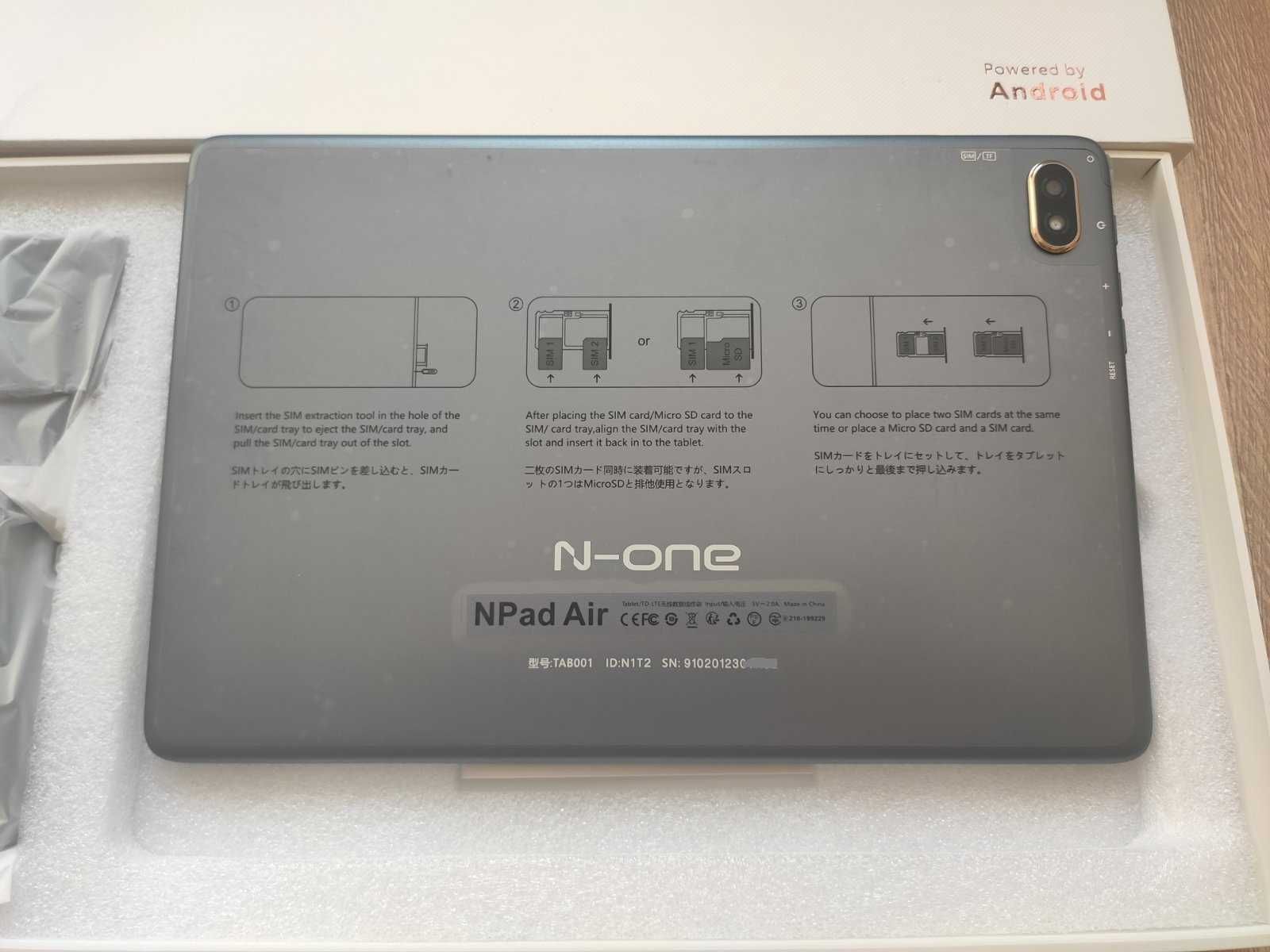 Планшет N-one NPad Air 2023 4\64GB 10.1''  Type-C 4G LTE  6600mAh