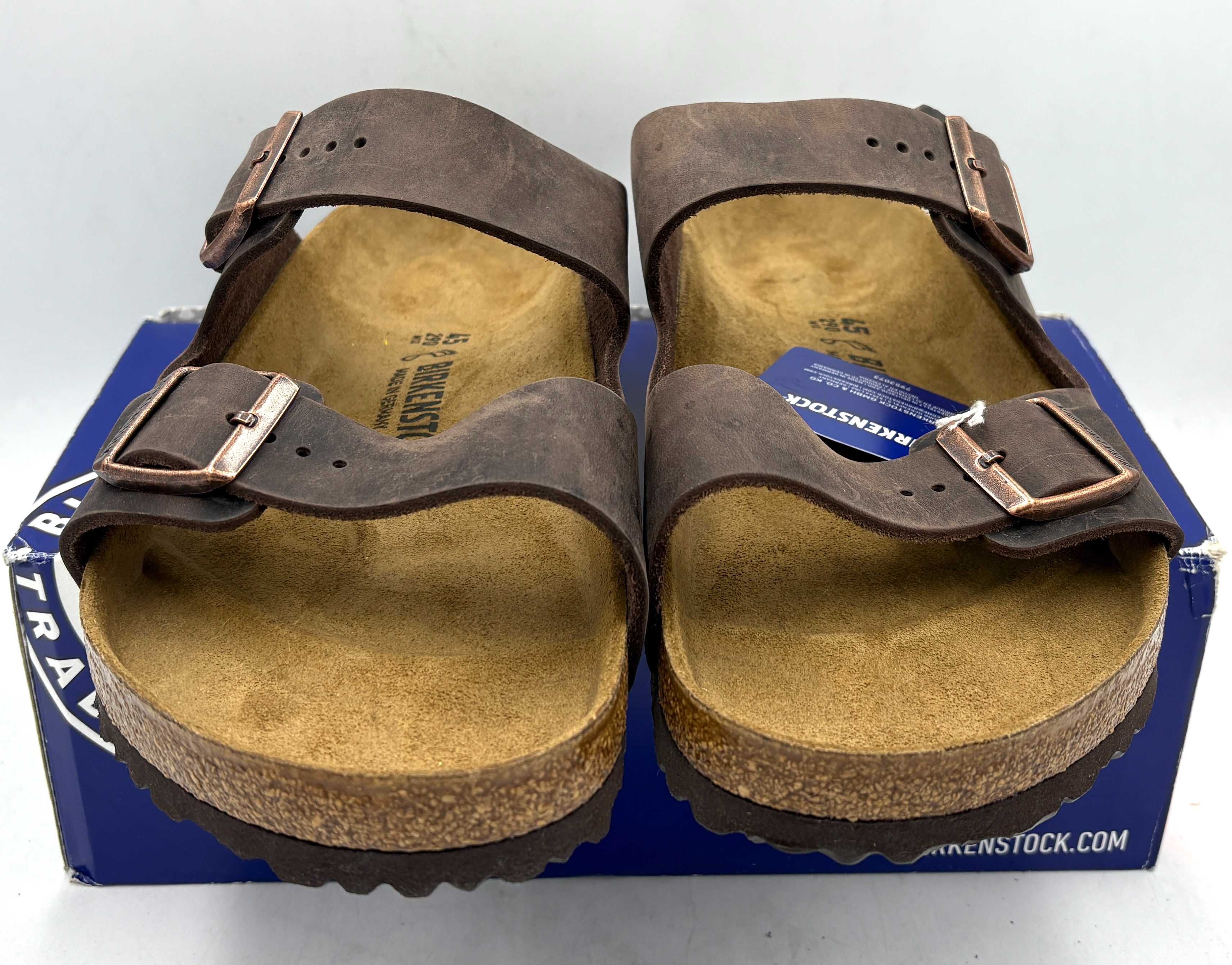 ‼️Nowe oryginalne klapki BIRKENSTOCK Arizona brązowe 45 AZ 256p skóra