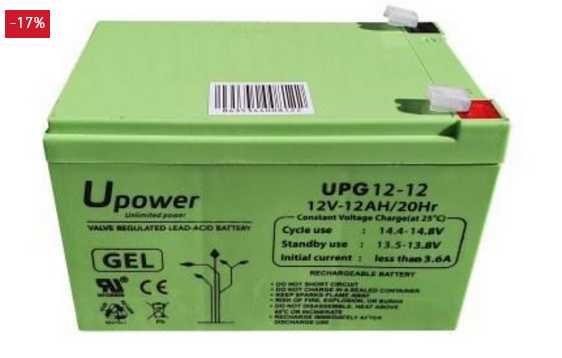 Akumulator żelowy U-Power 12V 12Ah do UPS, Alarmu itp.