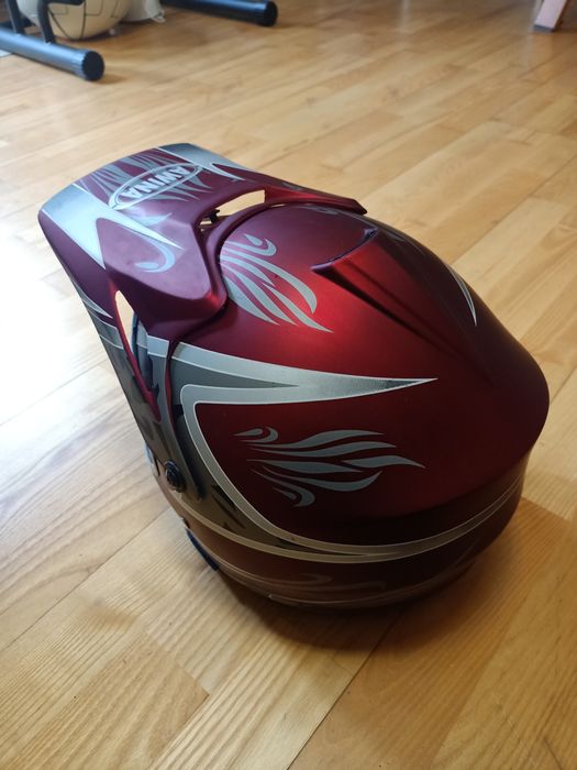 Kask Awina na Quada Młodzieżowy, dla nastolatka Czerwono Niebieski