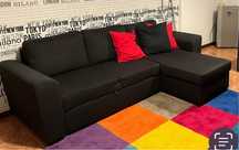 sofa chaise longue com arrumacao, faz cama de casal