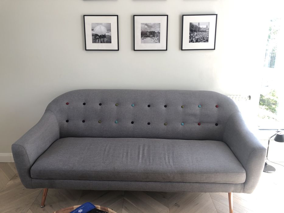 Kanapa marki KARE 3-osobowa szara glamour