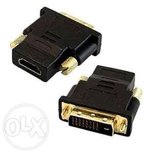Переходник DVI-D 24+1(папа) -> HDMI(мама), позолота