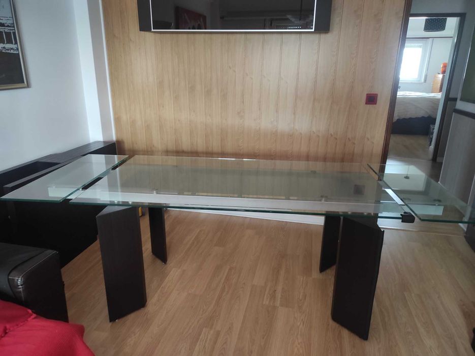 Mesa de sala em vidro extensivel