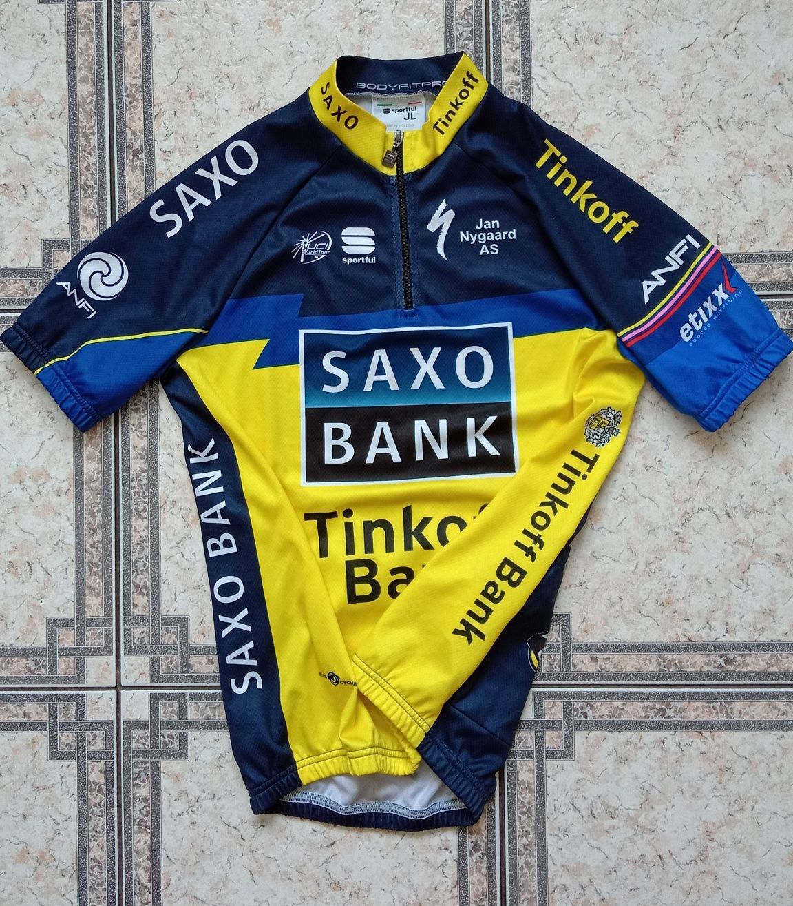 Sportful SaxoBank Tinkoff koszulka rowerowa chłopięca junior L,152-158