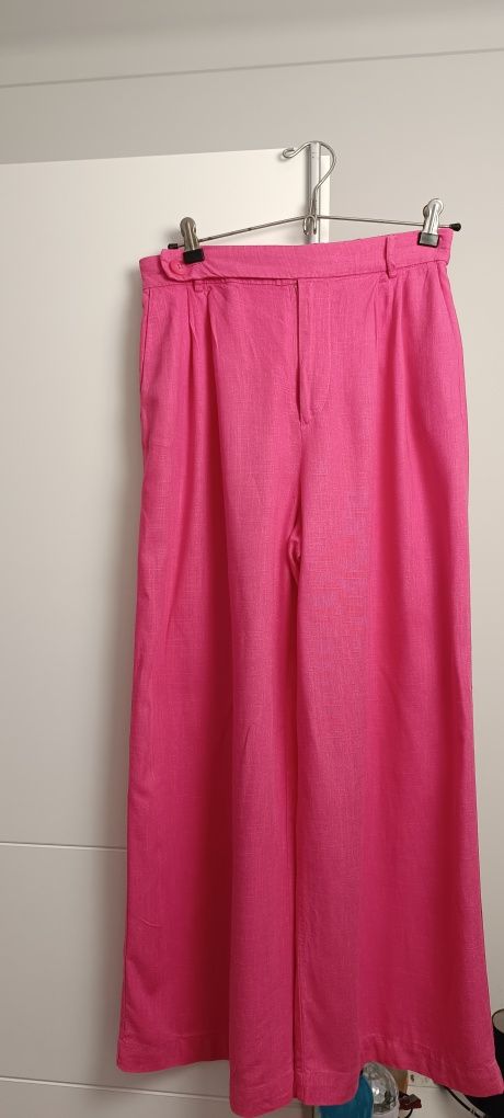 Calças largas cor de rosa, Stradivarius, tamanho 36