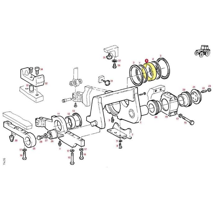 Tuleja ślizgowa zwieszenia osi Fendt U8163.0011.0000 ORYGINAŁ AGCO