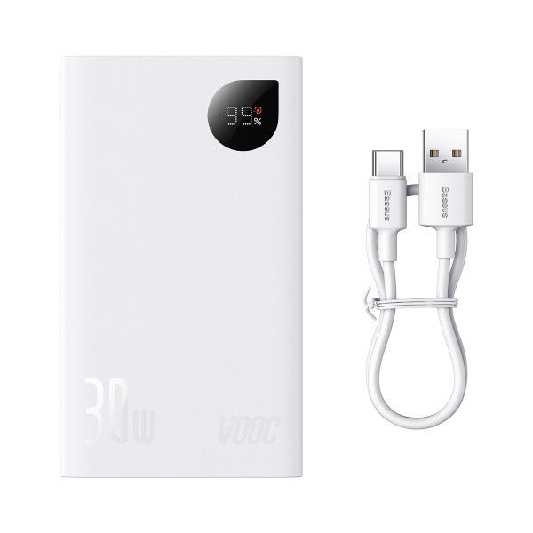 Power bank Baseus Adaman2 VOOC, 20000 мАг, 30 Вт, білий
Power bank Bas