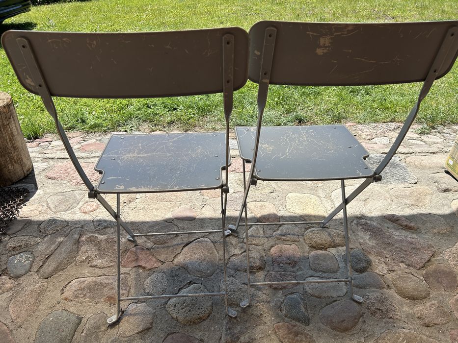 Krzesła metalowe ogrodowe składane