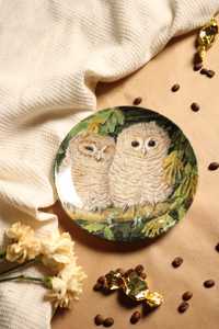 Talerz dekoracyjny Wedgwood sowy porcelana