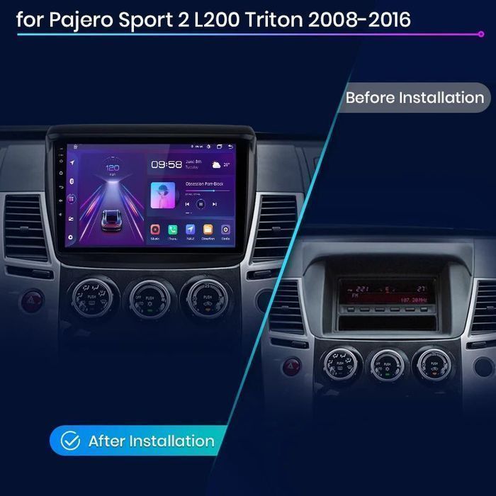 Radio Android do Mitsubishi Pajero Sport 2 / L200 / Triton 6GB 128GB