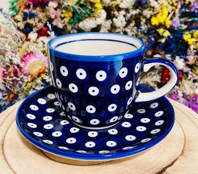 Ceramika Bolesławiec. Filiżanka + spodek 200 ml (1535)