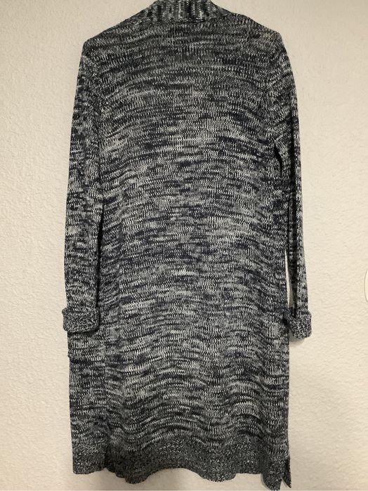 Szary sweter damski długi w melanż Papaya L