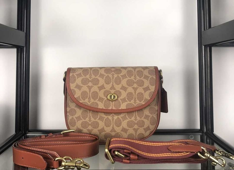 Шкіряна сумка Coach saddle