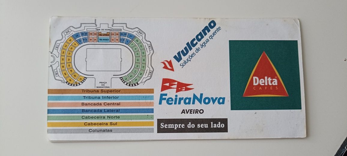bilhete futebol antigo final taça 1999