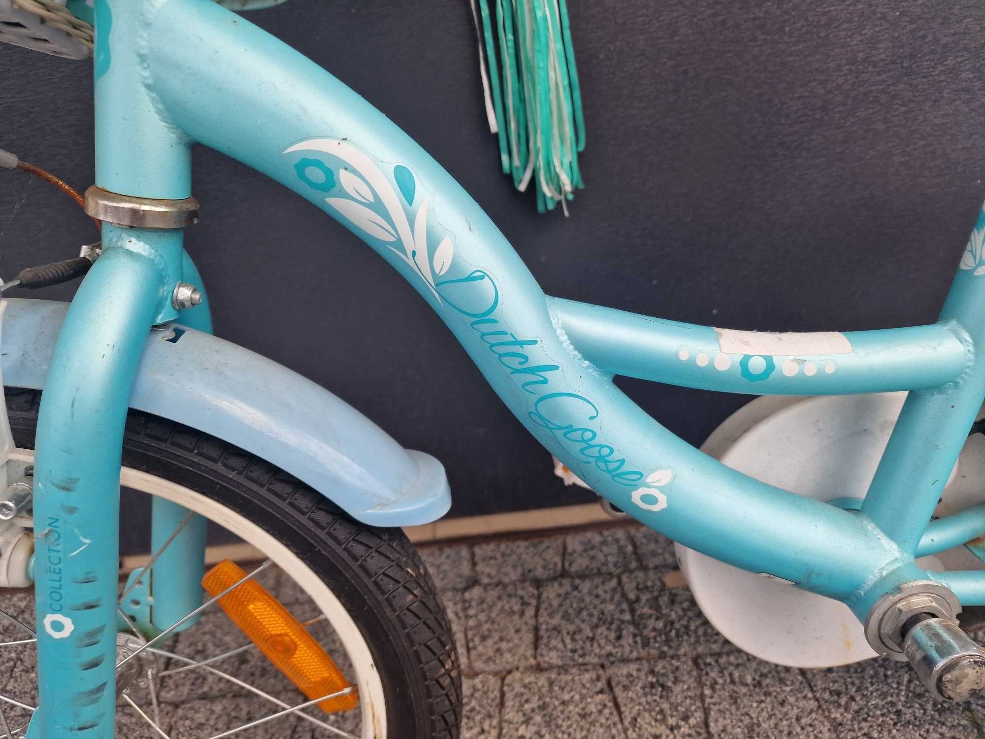 Rower Dutch Goose 16 cali błękitny rowerek dla dziewczynki