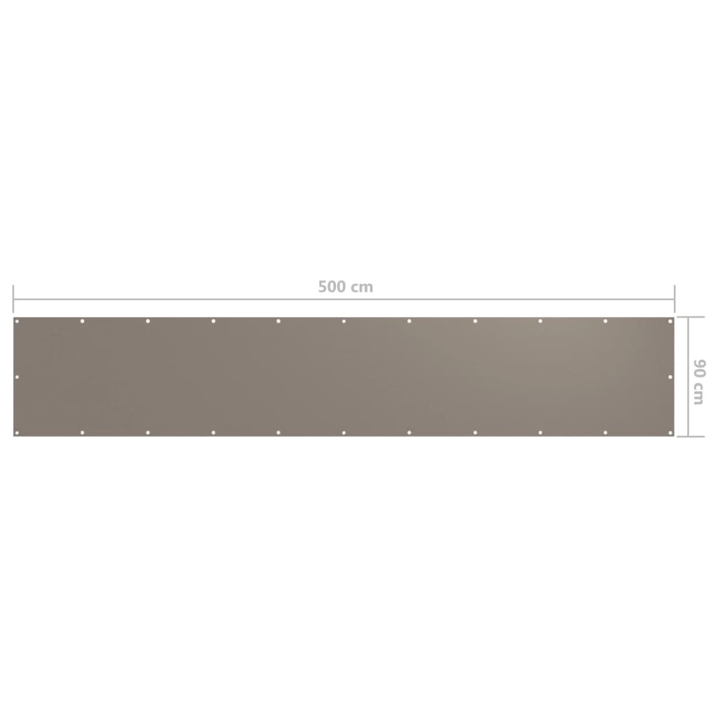 Vidaxl Parawan Balkonowy, Taupe, 90X500 Cm, Tkanina Oxford