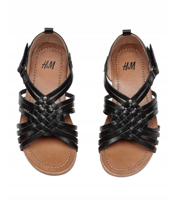 Skórzane czarne sandały sandałki 26 27 H&M