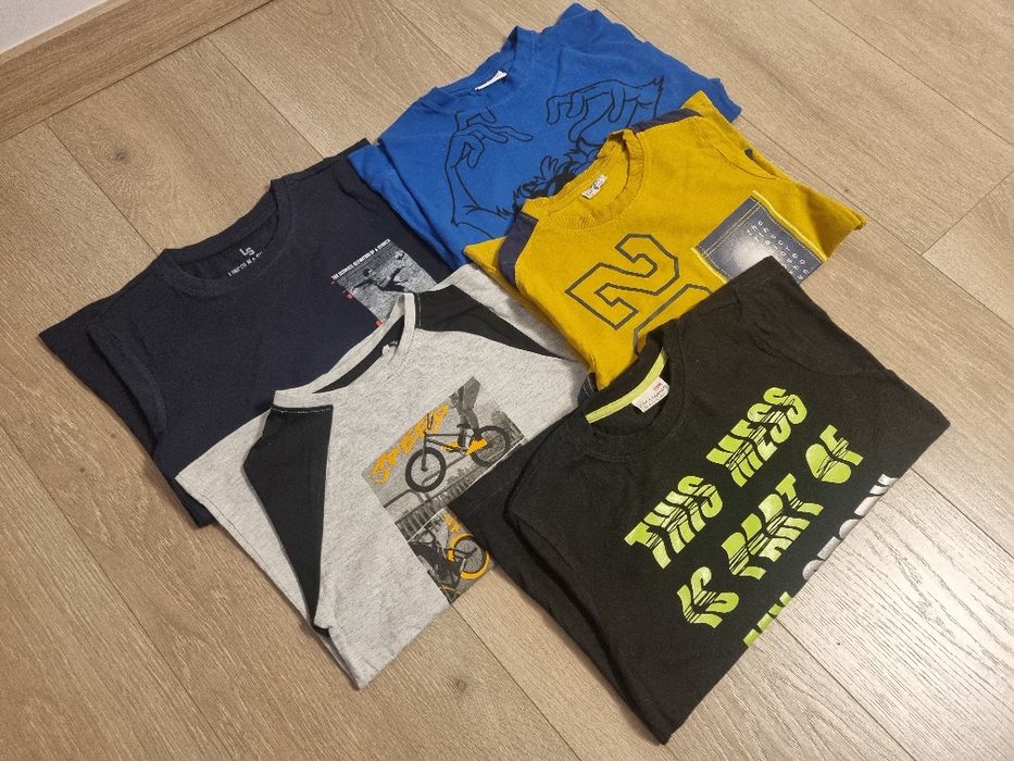 5 bluzeczek chłopięcych na długi rękaw w rozmiarze 134