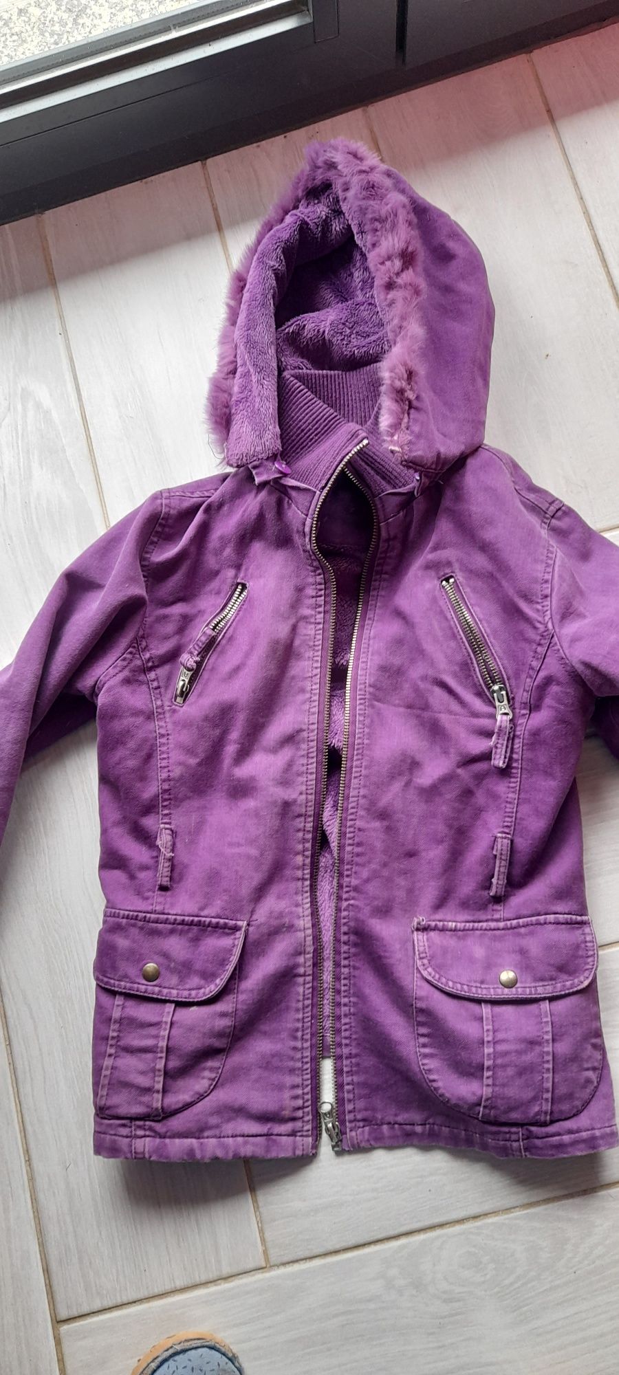 Casaco menina muito quentinho roxo 10 anos