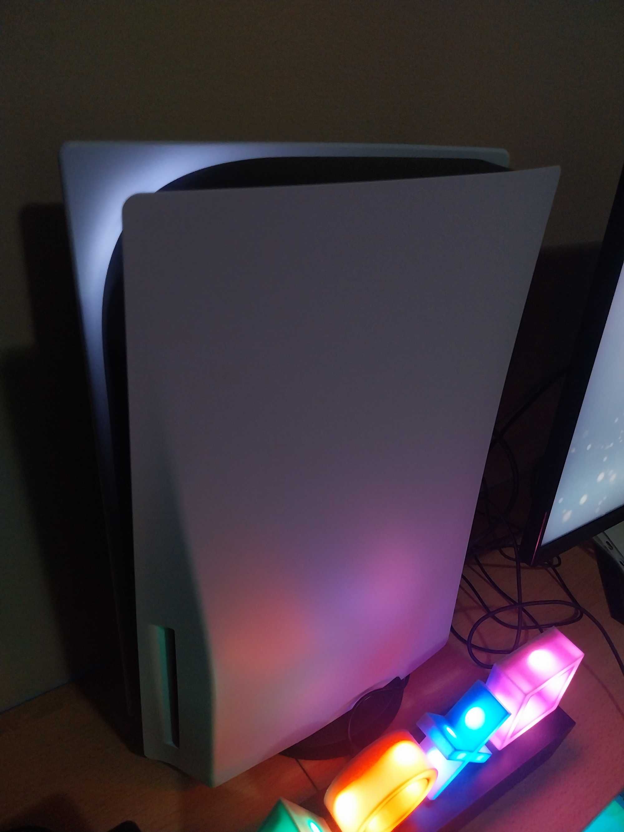 Ps5 c/ comando, suporte e led da ps5