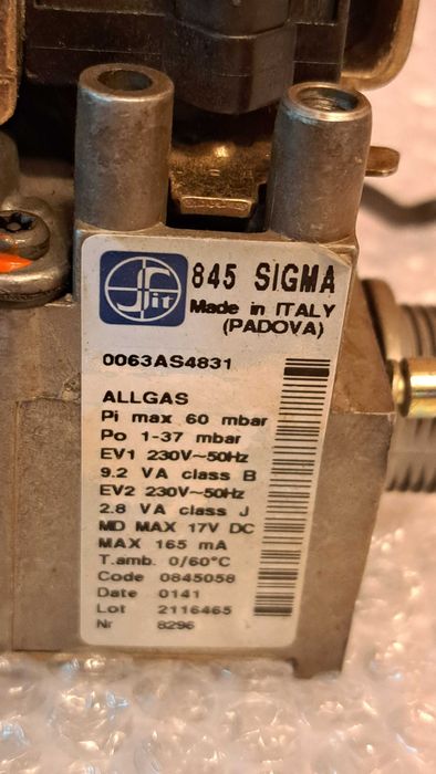 Zawór gazowy do kotła Termet Minimax, Sigma SIT845