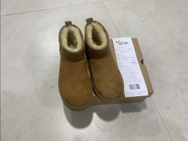 "buty damskie"  Śniegowce_Ugg W Classic Mini II Brązowy_r.38
