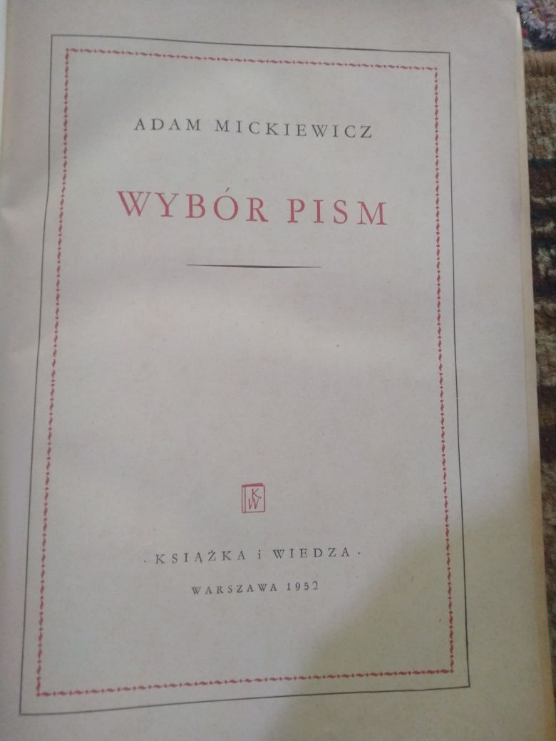 A. Mickiewicz pisma wybrane