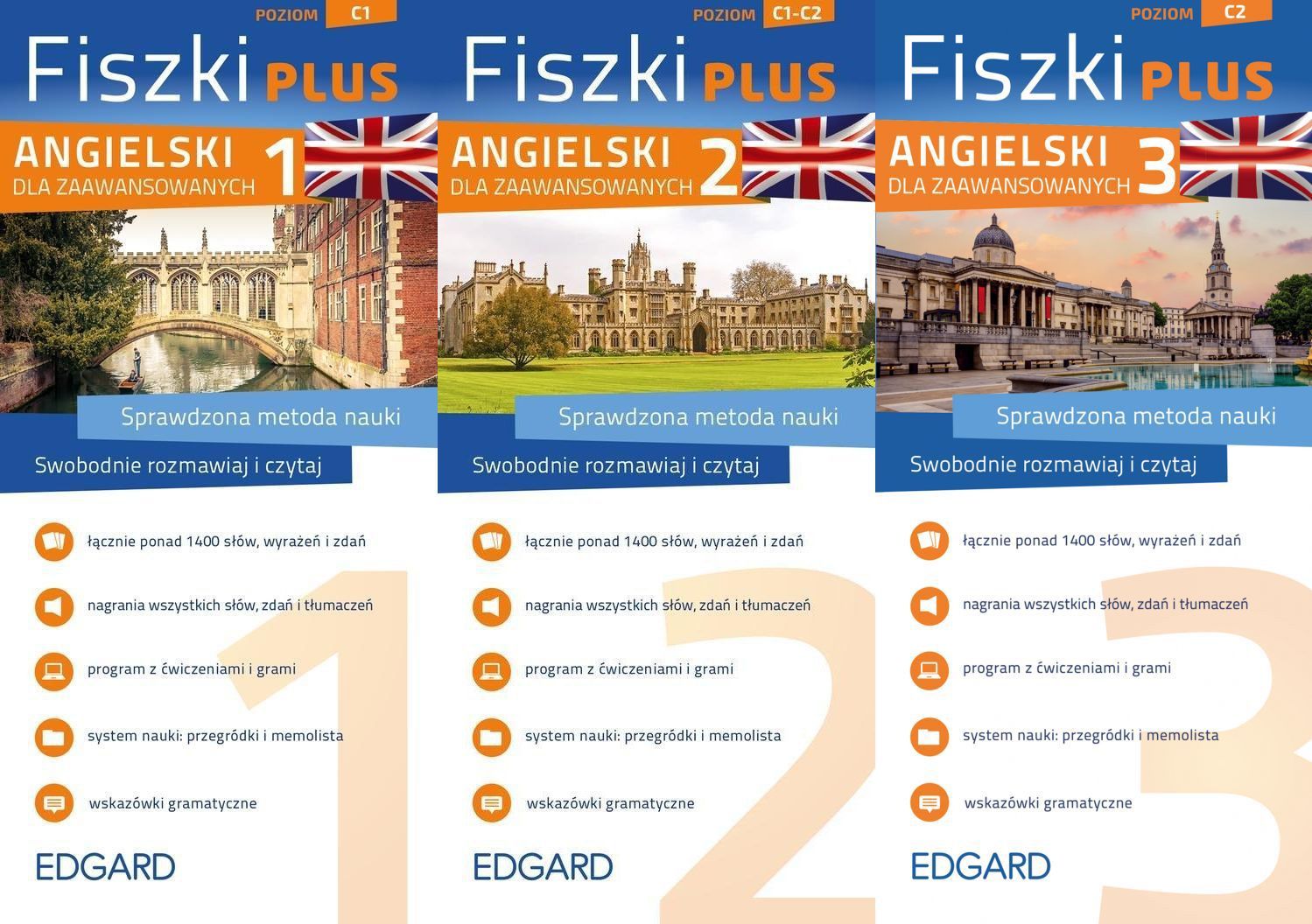 ANGIELSKI FISZKI PLUS dla zaawansowanych 1+2+3