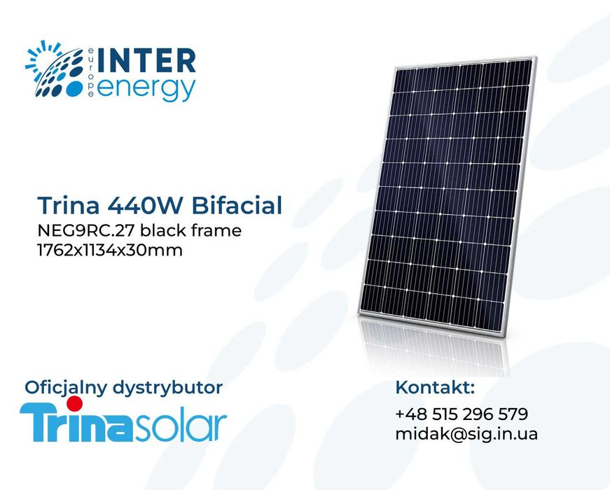 Panele Fotowoltaiczne Trina Vertex 440W Bifacial BF (288 zł/BRUTTO)