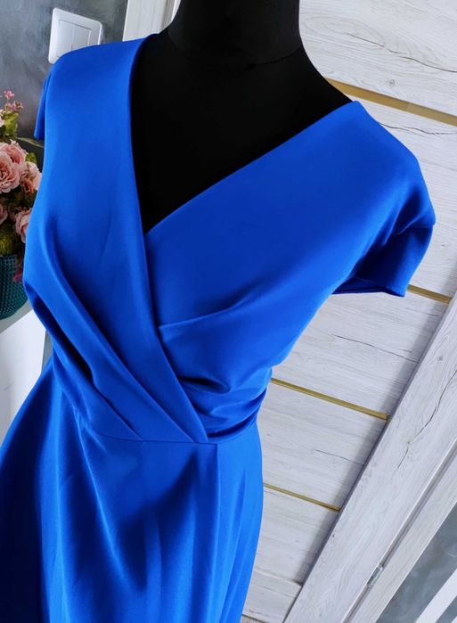 długa balowa suknia asymetryczna rozmiar xl 42 sukienka wieczorowa