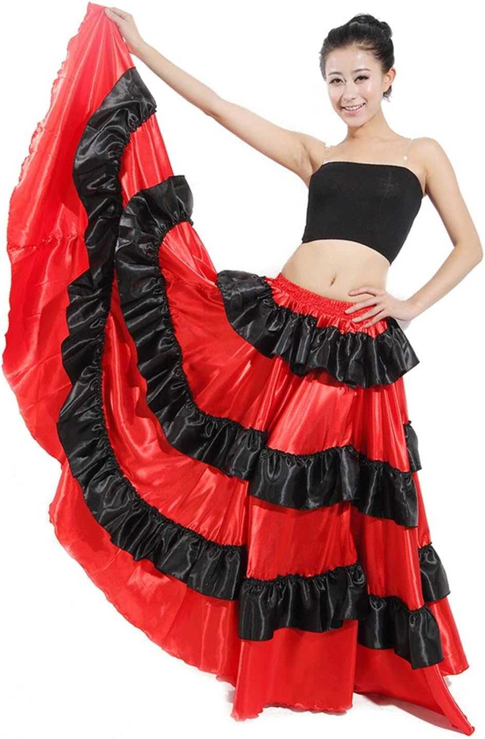 Nowa spódnica do tańca FLAMENCO / kostium / czerwona 180 stopni !2362!