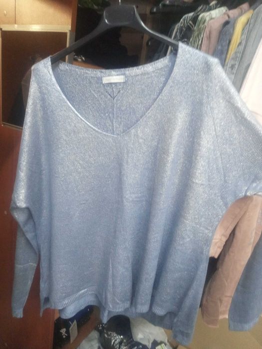 Lużna bluzka sweterek włoska granatowa